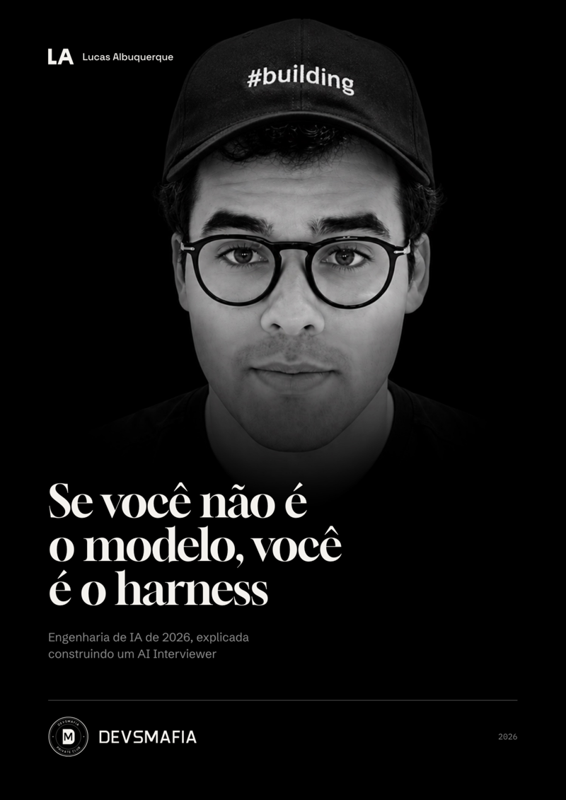 Capa do livro Se você não é o modelo, você é o harness, com a foto de Lucas Albuquerque
